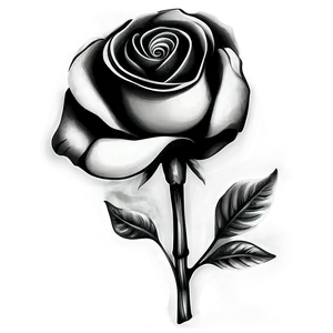 Floral Rose Black And White Png 06132024 PNG image