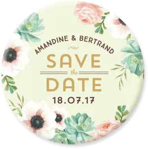 Floral Savethe Date Announcement PNG image