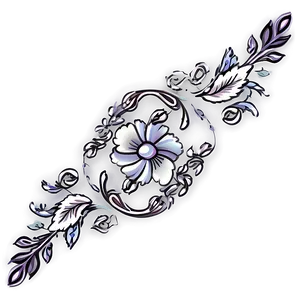Floral Scroll Decorative Line Png 05252024 PNG image