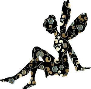 Floral Silhouette Fairy