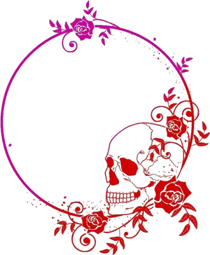 Floral Skull Artwork.png PNG image