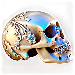 Floral Skull Decoration Png B PNG image