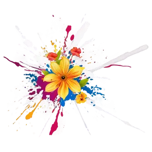 Floral Splatter Design Png Tro58 PNG image