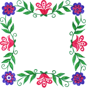 Floral Square Frame Design PNG image