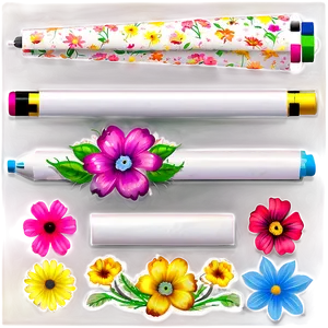 Floral Stationery Set PNG Rya33