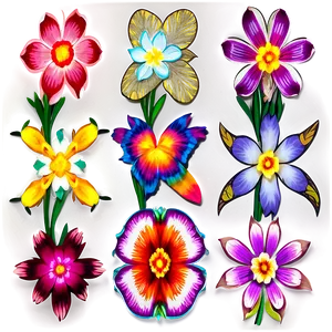 "floral Tapestry: Woven Flower PNG Designs" C