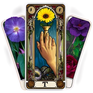 Floral Tarot Cards Png Tvv82 PNG image