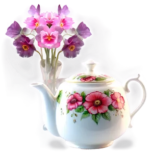Floral Tea Composition PNG 05242024 PNG