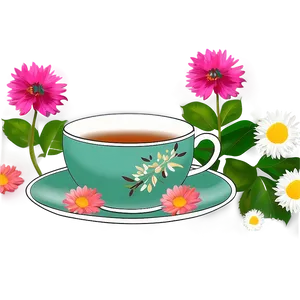 Floral Tea Composition PNG 24 PNG