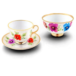Floral Tea Cup Collection PNG 05252024