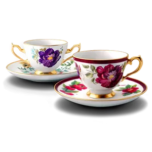 Floral Tea Cup Collection PNG Flk
