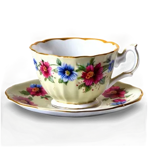 Floral Tea Cup PNG 05242024