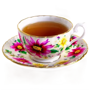 Floral Tea Cup PNG Euv17
