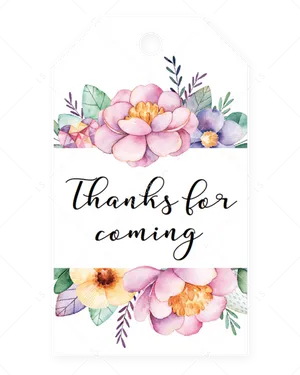 Floral Thank You Tag PNG image