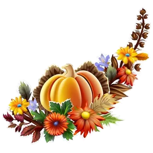 Floral Thanksgiving Border PNG 63