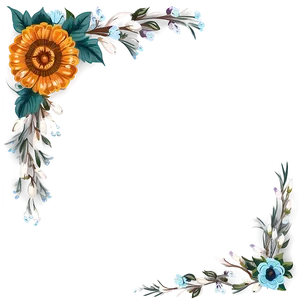 Floral Thanksgiving Border PNG 88