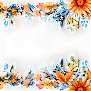 Floral Thanksgiving Border PNG Ybk