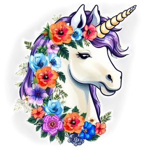 Floral Unicorn Clipart Png 58 PNG image