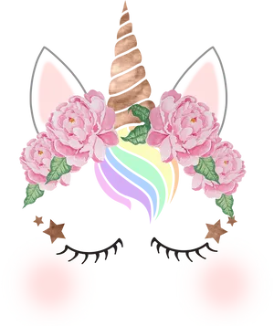 Floral Unicorn Graphic PNG image