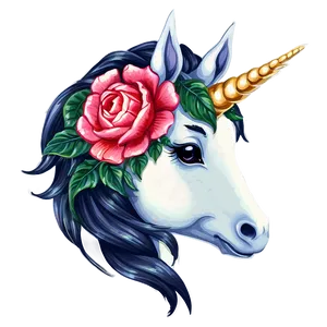 Floral Unicorn Png 05032024 PNG image