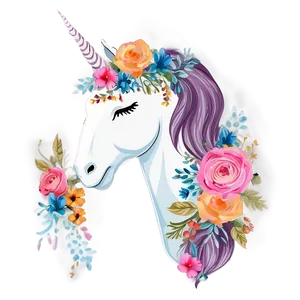 Floral Unicorn Png Mhm2 PNG image