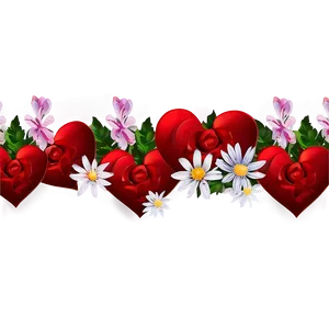 Floral Valentines Day Border Png 06262024 PNG image