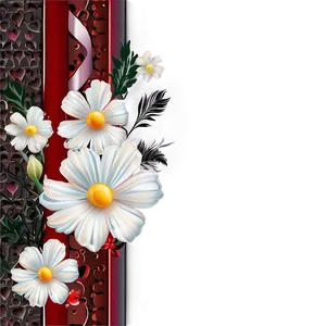 Floral Valentines Day Border Png 06262024 PNG image