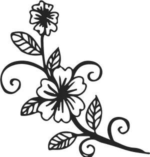 Floral Vine Silhouette Design PNG image