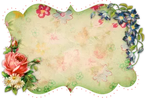 Floral Vintage Frame Design PNG image