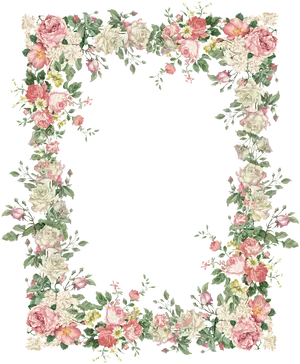 Floral Vintage Frame Design PNG image