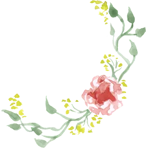 Floral_ Watercolor_ Corner_ Border PNG image