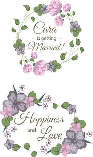 Floral Wedding Announcement Graphic PNG