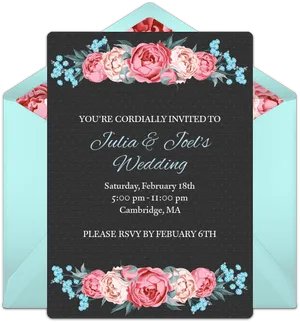 Floral Wedding Invitation Card PNG image