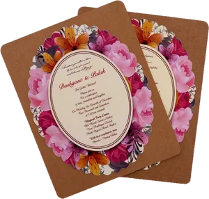 Floral Wedding Invitation Card Design PNG image