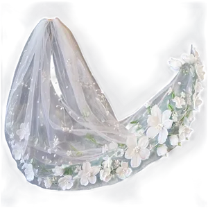 Floral Wedding Veil Png 06272024 PNG image