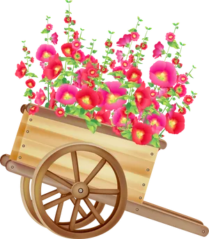 Floral Wheelbarrow Decoration.png PNG image