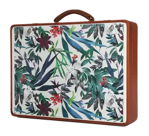 Floral Wooden Suitcase Design