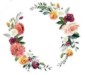 Floral Wreath Artwork PNG image