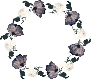 Floral Wreath Dark Background PNG image