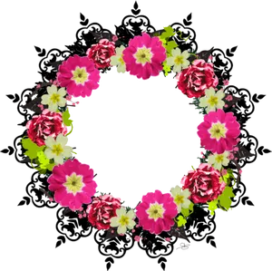 Floral Wreath Design P N G PNG