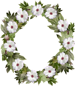 Floral Wreath Frame Design PNG image