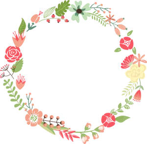 Floral Wreath Illustration PNG