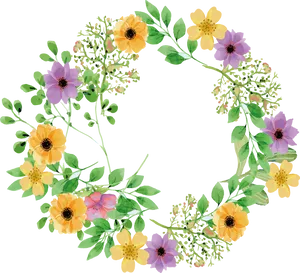 Floral_ Wreath_on_ Black_ Background.jpg PNG image