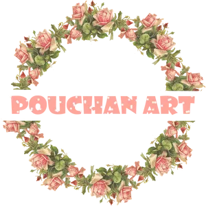 Floral Wreath Pouchan Art Logo PNG image