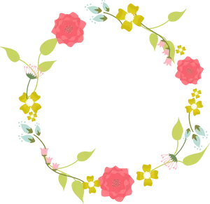 Floral Wreath Vector Design PNG image