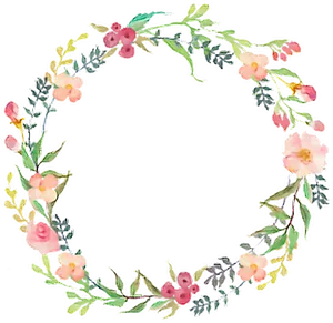 Floral Wreath Watercolor Design PNG image