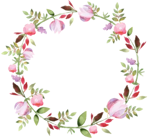 Floral Wreath Watercolor Design PNG image