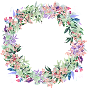 Floral Wreath Watercolor Design PNG image