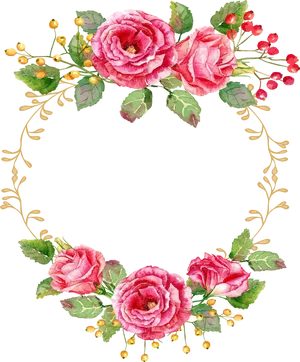Floral Wreath Watercolor Design.png PNG image