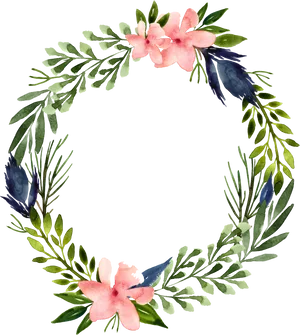 Floral_ Wreath_ Watercolor PNG image